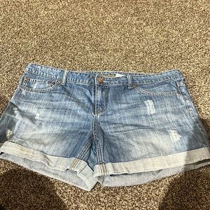 Warehouse one blue slightly ripped jeans shorts